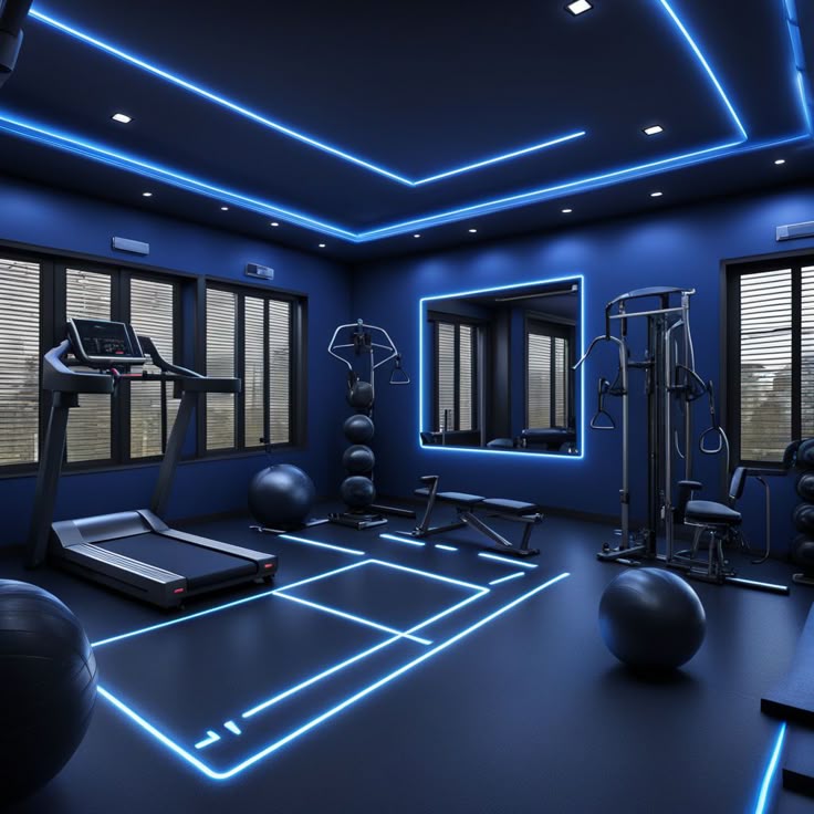 Salle de sport avec équipements de pointe